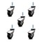 Service Caster 3 Inch Chrome Hooded Neoprene Rubber 5/16 Inch Threaded Stem Casters SCC, 5PK SCC-TS03S310-NPRB-BC-5161810-5 - alternate 1